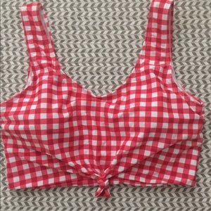 Never worn Coral Reef red & white gingham Top